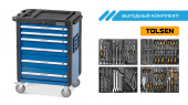 Тележка NORDBERG T6N(B) 6 выдвижных ящиков + комплект инструментов TOLSEN BOXER: 12 ложементов, 157 предметов