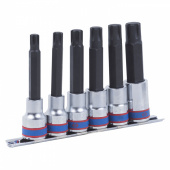 KING TONY Набор торцевых насадок 1/2", Ribe, М9-М16, L = 100 мм, 6 предметов KING TONY 4116PR
