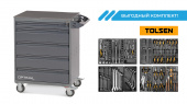 Тележка OPTIMAL NT215 5 выдвижных ящиков + комплект инструментов TOLSEN BOXER: 12 ложементов, 157 предметов
