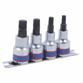 KING TONY Набор торцевых насадок 1/2", Spline, М6-М12, L = 80 мм, 4 предмета KING TONY 4126PR