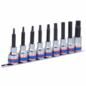 KING TONY Набор торцевых насадок 1/2", Torx, Т20-Т60 мм, L = 80 мм, 9 предметов  KING TONY 4119PR10