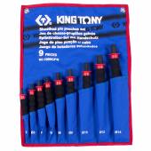 KING TONY Набор выколоток с протектором, чехол из теторона, 9 предметов KING TONY 1009GPN