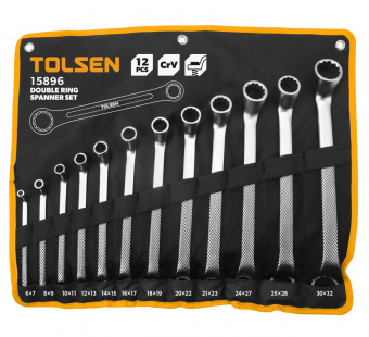 TOLSEN Набор накидных ключей, 6-32 мм, 12 предметов TOLSEN TT15896