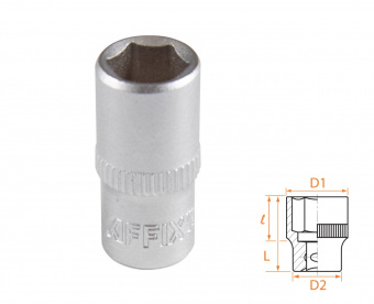 AFFIX Головка торцевая стандартная шестигранная 1/4", 08 мм AFFIX AF00020008