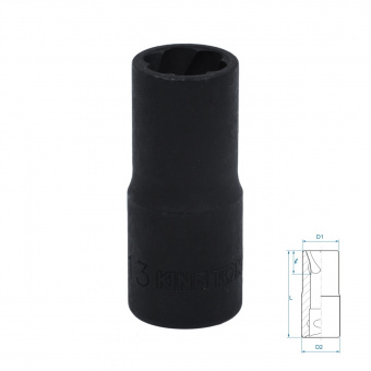 Головка для поврежденного крепежа 1/2"", 13 мм