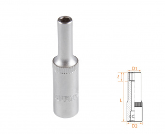 AFFIX Головка торцевая глубокая шестигранная 1/4", 04 мм AFFIX AF00120004