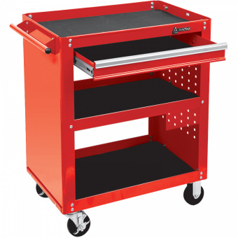 МАСТАК Тележка открытая, 3 полки и ящик, красная МАСТАК 520-01580R