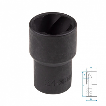 KING TONY Головка для поврежденного крепежа 1/2", 24 мм KING TONY 9TD403-24M