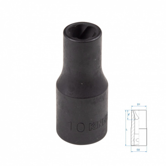 KING TONY Головка для поврежденного крепежа 1/2", 10 мм KING TONY 9TD403-10M