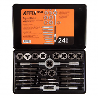AFFIX Набор метчиков и плашек SK-5 M5-M12, кейс, 24 предмета AFFIX AF35100024C