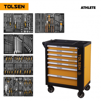TOLSEN Набор инструментов "ATHLETE" в черной тележке, 189 предметов TOLSEN TT85412