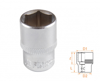 AFFIX Головка торцевая стандартная шестигранная 1/4", 12 мм AFFIX AF00020012