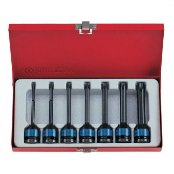KING TONY Набор ударных торцевых насадок 1/2", TORX, Т25-Т60 мм, L = 100 мм, 7 предметов KING TONY 4467PP
