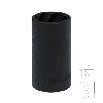 KING TONY Головка для поврежденного крепежа 1/2", 19 мм KING TONY 9TD403-19M